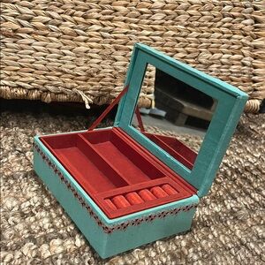 Anthropologie Teal and Crimson Jewelry Organizer